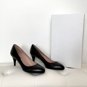 HUGO BOSS DAYLA BLACK LEATHER PUMP S SZ 8
